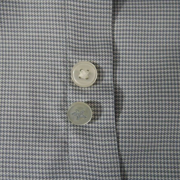 John Varvatos Star USA Mens Size 16 34/35 Gray White Oxford Button Up LS Shirt - Picture 8 of 12